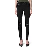 HUE Women’s Ripped Knee Denim Leggings - Comfortable and Flattering High Waist Design