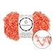 Charmkey Smooth Fur Yarn Super Soft Feeling 5 Bulky Fluffy Solid Colors Knitting Craft Polyester Fuzzy Nylon Yarn for Sweater Shawl Scarf Animal Toys and More, 1 Skein, 3.35 Ounce(Orange)
