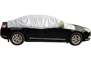 OMIGAO Windshield Snow Cover, Half Car Cover Top Waterproof All Weather/Windproof/Dustproof/Windshield Cover Snow Ice Winter Summer for Sedan SUV.