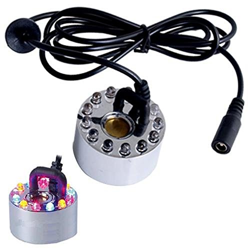 Sealike Ultrasonic Mist Maker Mister Fogger Atomizer Air Humidifier Water Fountain Pond With 12 LED Lights (Mist maker without Power Supply)