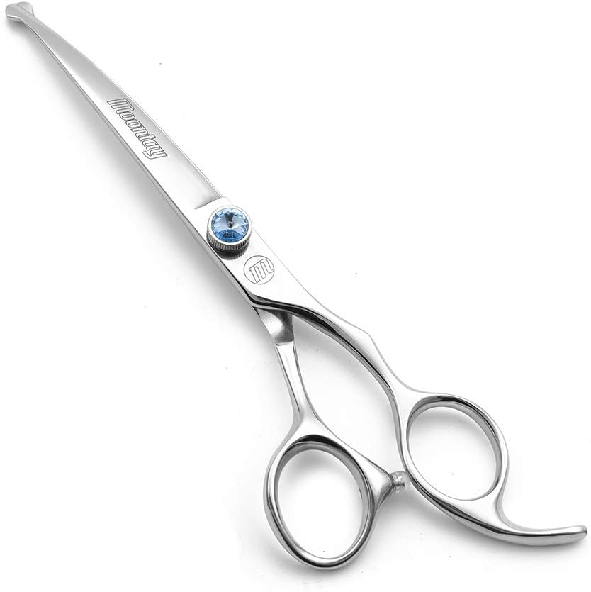 Dog Grooming Straight, Curved, Thinning/Blending/Chunking Scissors Kit, JP-440C Stainless Steel Pet Cat Hair Cutting/Trimming Shears