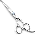 Moontay Professional Dog Grooming Straight, Curved, Thinning/Blending/Chunking Scissors Kit, JP-440C Stainless Steel Pet Cat Hair Cutting/Trimming Shears, Silver