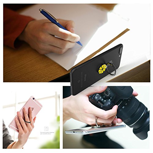 [Gift\'s Choice] Phone Ring Holder Stand, GOTITENI Stylish iPhone 360° Ring Zinc Alloy Lemon Cell Phone Grip For iPhone 7 6 6s Plus 5s se Galaxy S8 iPad Smartphone Tablet, Black