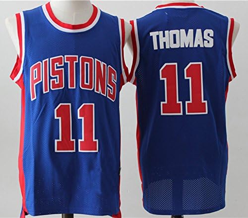 Mens Detroit Pistons Isaiah Thomas #11 Throwback Basketball Jersey Blue M