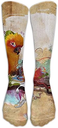 Parrot Playing With Elephant Athletic Tube Stockings Women's Men's Classics Knee High Socks Sport Long Sock One Size