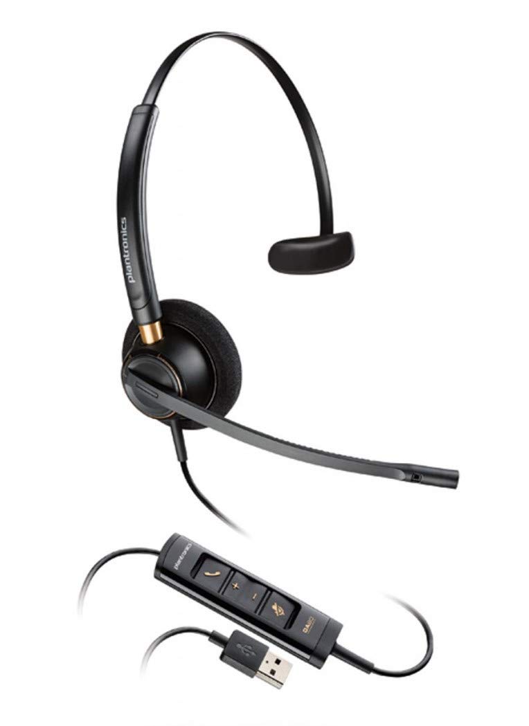 Plantronics Encore Pro HW515 USB 203442-01 "Noise Cancelling" USB Mono PC Headset, Black