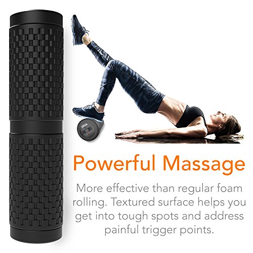 American Lifetime Vibrating Foam Roller - 17 Inch 4-Speed Rechargeable Electric High-Intensity Vibration, Deep Tissue Massager for Recovery, Pliability Training, Physical Therapy - 1 Year Warranty