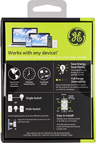 GE Z-Wave Smart Lighting Control In-Wall Smart Dimmer Toggle Switch