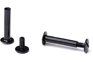 LAMINATION DEPOT TruBind Aluminum Chicago Screw and Post Sets | 1 inch Post Length | 3/16 inch Post Diameter | Black | 100 Screws and 100 Posts