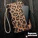 Travel Document Organizer - RFID Passport Wallet Case Family Holder Id Wristlet (Leopard)