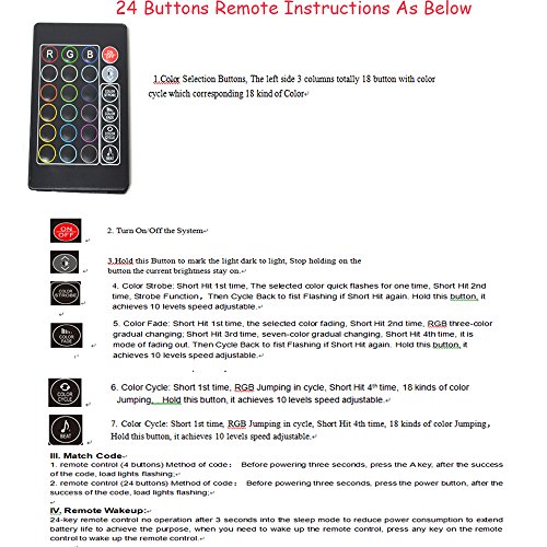 NBWDY Universal 18 Kinds of Color Dual IR/RF Wireless Remote Control Led RGB Controller for Motorcycle bike led accent strip light kit - Thumbnail 5