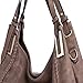 JOYSON Women Handbags PU Leather Shoulder Bags Top-Handle Satchel Tote Bags Purse Grey Brown