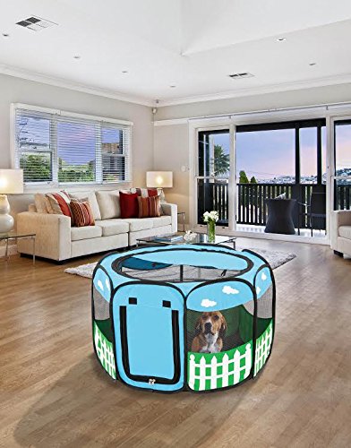 image for Pet Portable Foldable Play Pen Exercise Kennel Dogs Cats Indoor/outdoo