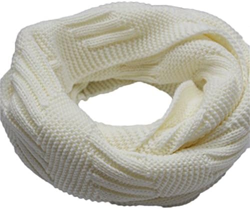 CARVIAN Wrapables Winter Warm Infinity Scarf Thick Ribbed Knit Circle Loop Scarf(White)
