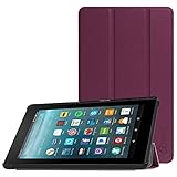 Fintie Slim Case for All-New Amazon Fire 7 Tablet (7th Generation, 2017 Release), Ultra Lightweight Slim Shell Standing Cover with Auto Wake/Sleep, Purple