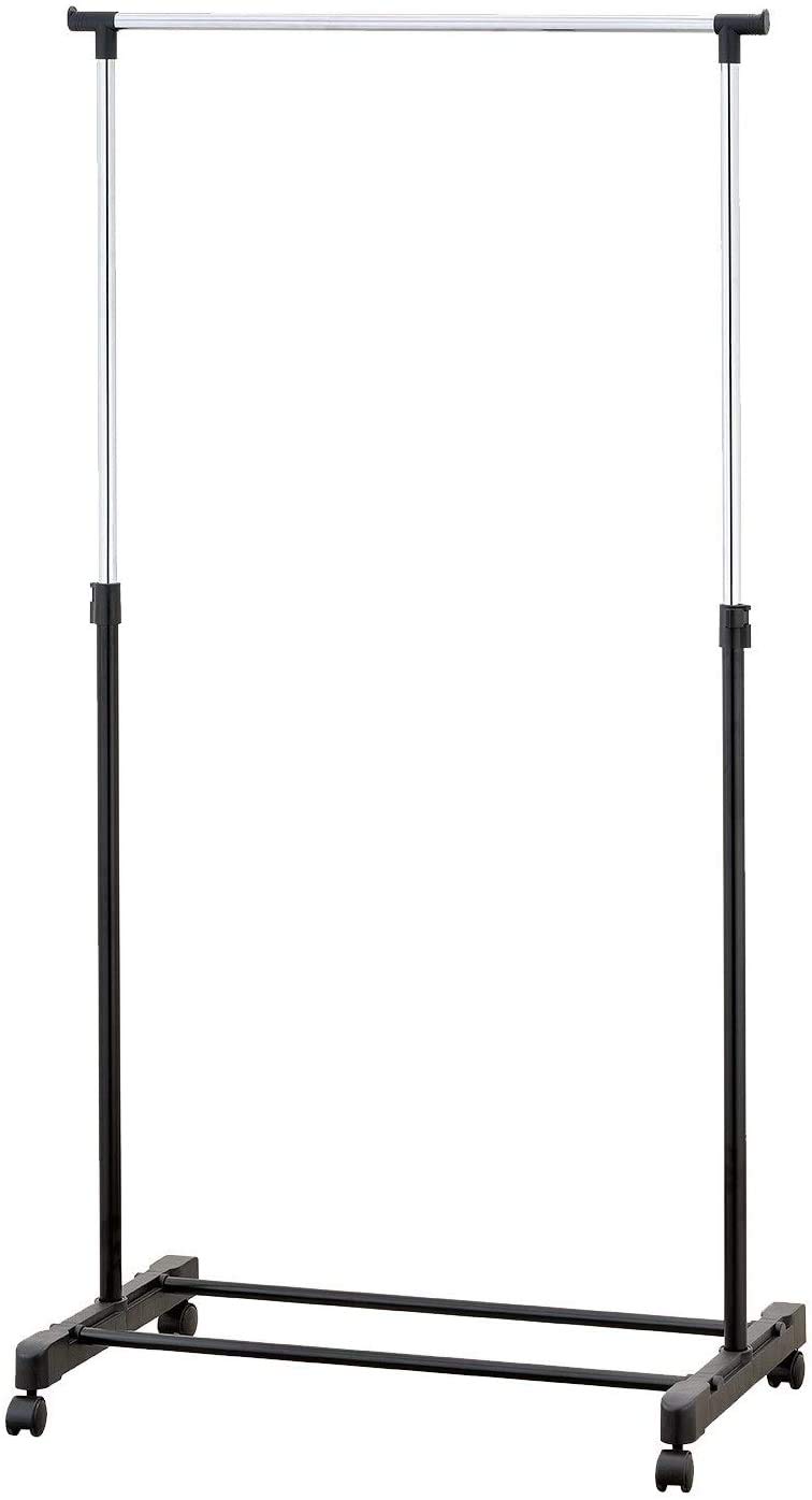 RARA® Adjustable Tidy Clothes Rail Heavy Duty Garment Rack on Wheels Mobile Tidy Clothes Coat Garment Storage Stand Castors on Wheels, Single Pole
