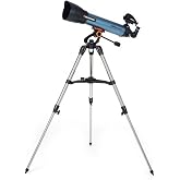 Celestron Inspire 100AZ Beginner Refractor Telescope with Phone Adapter | Great First Telescope for Families, Grab-and-Go Short-Tube Refractor, Capture the Moon &amp; Planets with Your Phone, Easy Setup