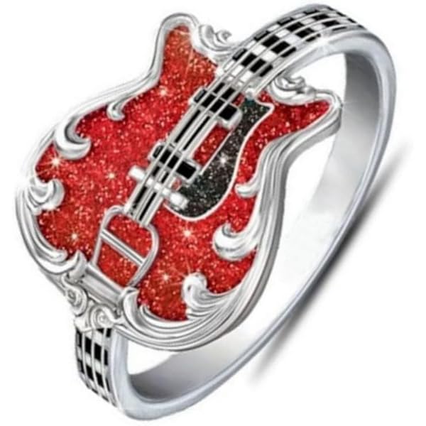Music Guitar Ring - Punk Rock Enamel Knuckle Statement Ring For Men & Women