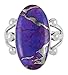 925 Sterling Silver Ring with Genuine Purple Turquoise Sizes 6 to 11 (6)