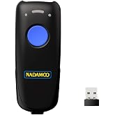 NADAMOO Wireless Barcode Scanner Compatible with Bluetooth Function, 2.4G Wireless &amp; Wired 3-in-1 Bar Code Scanner Portable USB CCD Reader, Work with iPhone iPad Android Windows Mac OS-Dark Blue