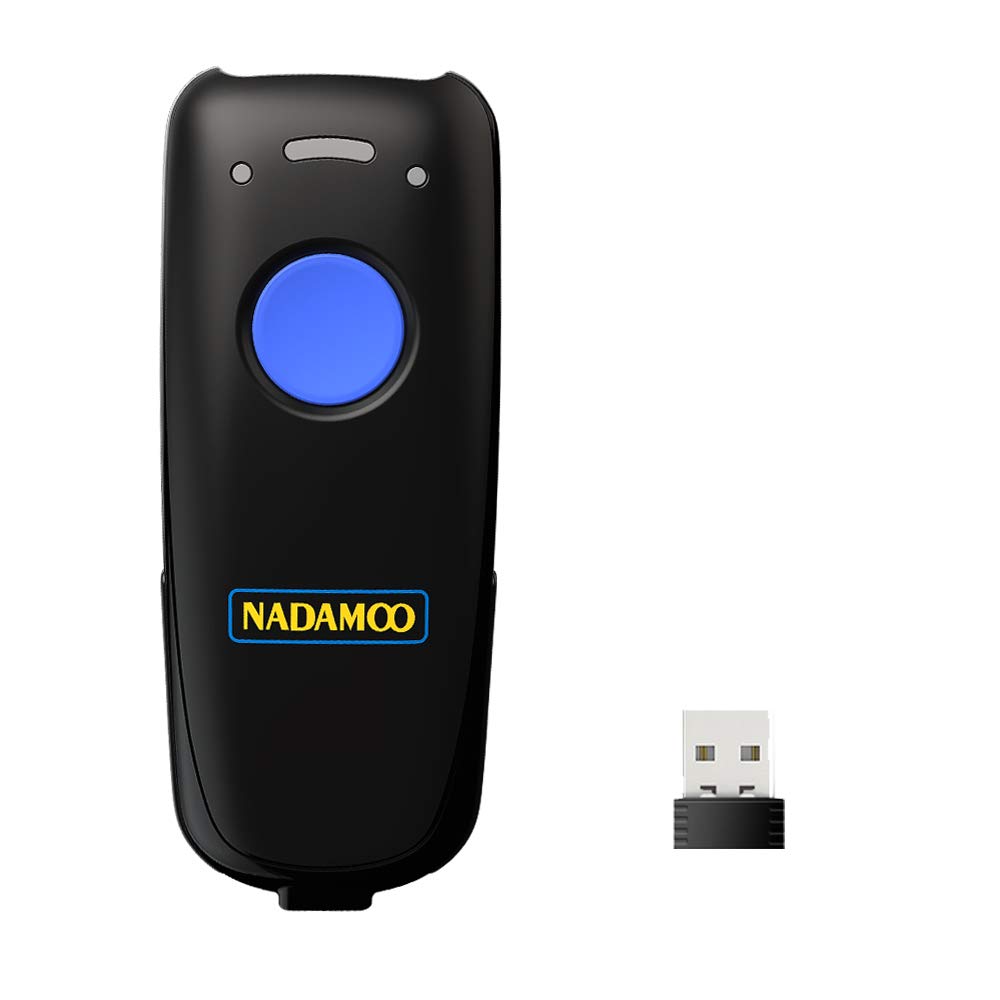 NADAMOO 3-in-1 Barcode Scanner (Bluetooth & 2.4G Wireless & Wired Connection) USB 1D Mini Portable CCD Bar Code Reader Computer, Tablet, Smartphone Work Windows, Mac, Linux, Android, iOS by NADAMOO