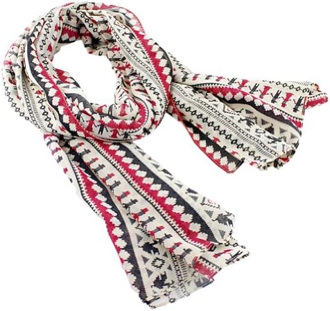 European Trendy Graceful Antique Red Green Pattern Bohemian Women Scarves Shawl