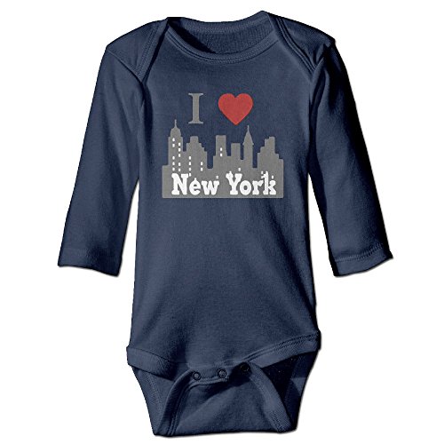 I Love New York NY Skyline Baby Girls' And Boys' Long Sleeve Bodysuits Onesies