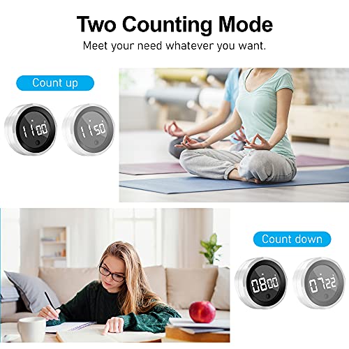 Digital Kitchen Timer for Cooking Magnetic Countdown Timer with Large LED Display Egg Timer with USB Charging Two-Level Volume, Easy to Learning Exercise, Visual Timer Suitable for Children Adults