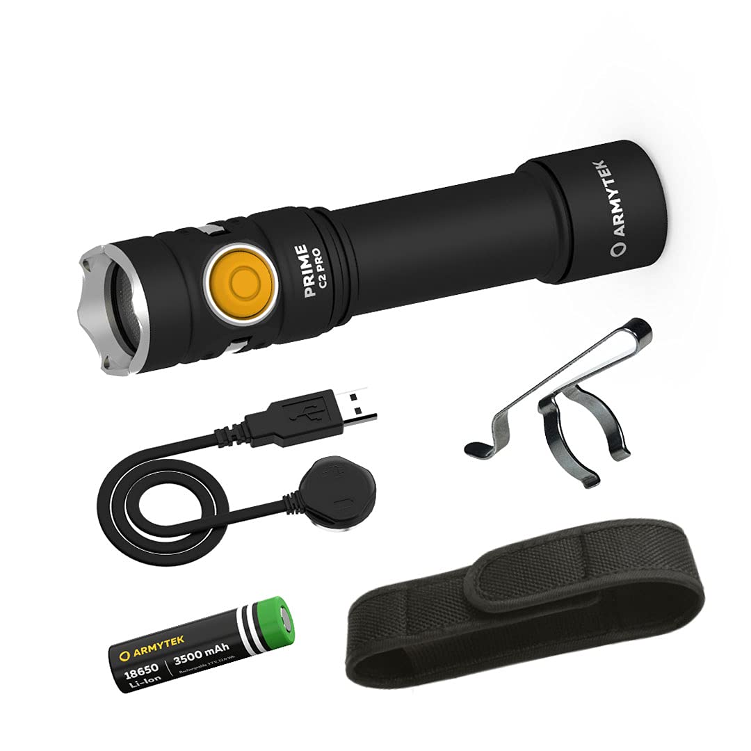 Armytek Prime C2 Pro LED Lamp 2400 LED Lumen Magnet USB Rechargeable Daily Hand Lamp Cool White