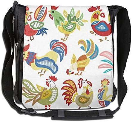 Chicken Cock Family Single Shoulder Backpacks Sports Hiking Outdoor Students School Gym Workout Body Bag Messenger Shoulder Bags For Men Women