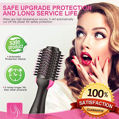 [2020 Updated] Hair Dryer Brush, 4-in-1One Step Hair Dryer & Volumizer, Round Brush and 360°Negative Ion Hot Air Brush, Ceramic Blow Dryer with New Motor for Best Hair Dryer Brush, for All Hair Types - Thumbnail 2