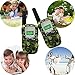 Kids Walkie Talkie Wireless Two Ways Radio Toy T-388 3 Miles Range 22 Channels Built in Flash Light FRS GMRS Birthday Gift Mini Walkie Talkie for Outdoor Adventures Camping Hiking Set of 2 Army Green