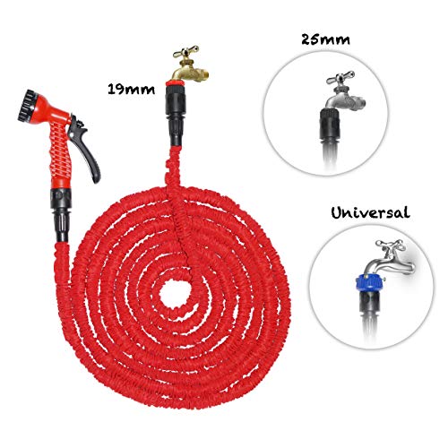 NIYYAH Flex Gartenschlauch, 15 Meter Flexibler Wasserschlauch Dehnbar