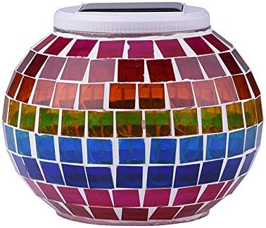 Solar Mosaic Glass Ball Light, Outdoor LED Table Lamp for Garden, Patio, Yard, Party, Christmas Decorations - Style 2