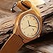 CUCOL Wooden Watch for Men Fashion Casual Watch Brown Cowhide Leather Strap Wood Watch with Box (date)