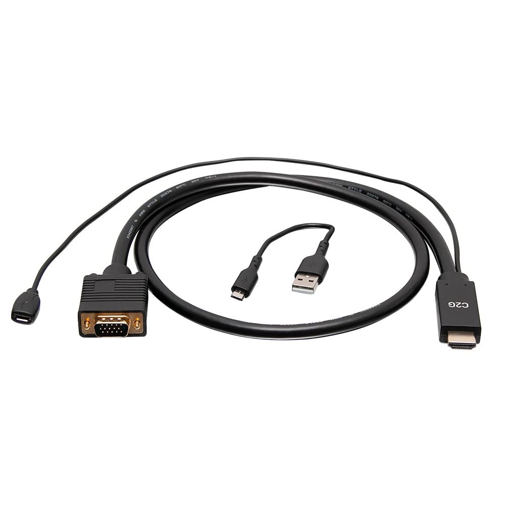 C2G 6ft (1.8m) HDMI[R] to VGA Active Video Adapter Cable - 1080p Compatible for Computer, Desktop, Laptop, PC, Monitor, Projector, HDTV, Xbox and More