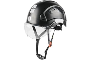 GREEN DEVIL Safety Helmet Hard Hat with Visor Chinstrap Adjustable Lightweight Vented ABS Work Helmet for Men and Women 6-Poi