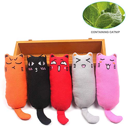AUOKER Cat Squishy Toys, Cat Toy Suitable for Cat Small to Large Sizes Chewing Teeth Clean Pillow Scratch Pet Creative Catnip Teeth Grinding Chew Toys. Sturdy, Rich Colors - Set