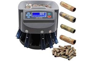 Electronic USD Coin Sorter and Counter with LCD Display, Sorts 270 Coins Per Minute into Coin Wrappers or Bins, Coin Wrapper Tubes Included by EX ELECTRONIX EXPRESS