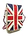 Naoki British Style Linen Mobile Cellphone Pouch Mini Messenger Shoulder Bag Coin Purse Wallet Handbag with Two Pockets for iPhone 7 7plus Galaxy note6 S7 Credit Card Keys Money etc(2 UK Flag)