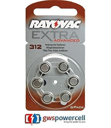 Rayovac 6 Hörgerätebatterien Nr. 312 Zink Air Extra Advanced 180 mAh - 6er Blister (Nr. 312 Extra Advanced 6er Blister, 1x)