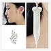 Voberry Vogue Lady Women's Party Tassels Heart Crystal Dangle Drop Long Earrings (Silver)