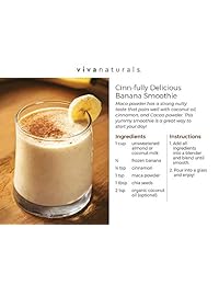 Viva Naturals # 1 Polvo de Maca orgánico, gelatinizado para una mayor biodisponibilidad, sin OMG, 1