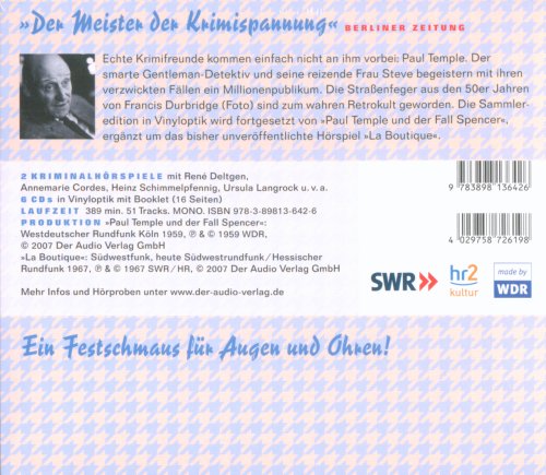 Paul Temple Co Paul Temple Und Der Fall Spencer Mit Bonus Cd La Boutique Kriminalhorspiele Amazon De Francis Durbridge Rene Deltgen Annemarie Cordes Ursula Langrock Heinz Schimmelpfennig Friedrich W Bauschulte Pinkas Braun