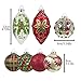 Teresa's Collection 10ct Country Road Glass Blown Christmas Ball Ornaments Red Green and Gold,3.15inch-4.72inch,Themed with Tree Skirt(Not Included)