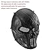 UNOMOR Halloween Tactical Airsoft Mask with Metal Mesh Eyes Protection for Party Costume - Black