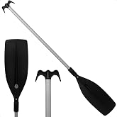 Five Oceans Telescopic Canoe Paddle with Bilge Pump, Extends 51"-66", Black | Durable Aluminum Shaft, Lightweight for Kayaks and Small Boats, FO4718