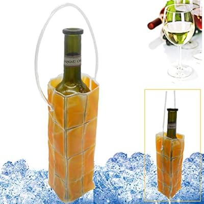 Rapid Ice Wine Cooler Gel Wine Bottle Chill Cooler Ice Bag Freezer Bag Vodka Tequila Chiller Cooler Carrier Winebag Orange