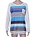 Gillberry Women's V-Neck Casual Short Sleeve T-Shirt Blouse Tees Tops (S, Blue)