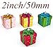 SANNO 2“ Christmas Gift Box Balls Ornaments,Shatterproof Gift Boxes Assorted Colors Glitter Dots Design for Xmas Trees, Parties, and Holiday Christmas Decoration Ornaments,4pcs/ Set